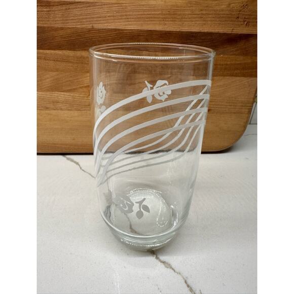 Vintage Anchor Hocking White‎ Swirls and Flowers Tumblers | Set of 7 - Picture 8 of 8